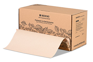 Packpapier im Spenderkarton, Recyclingmaterial